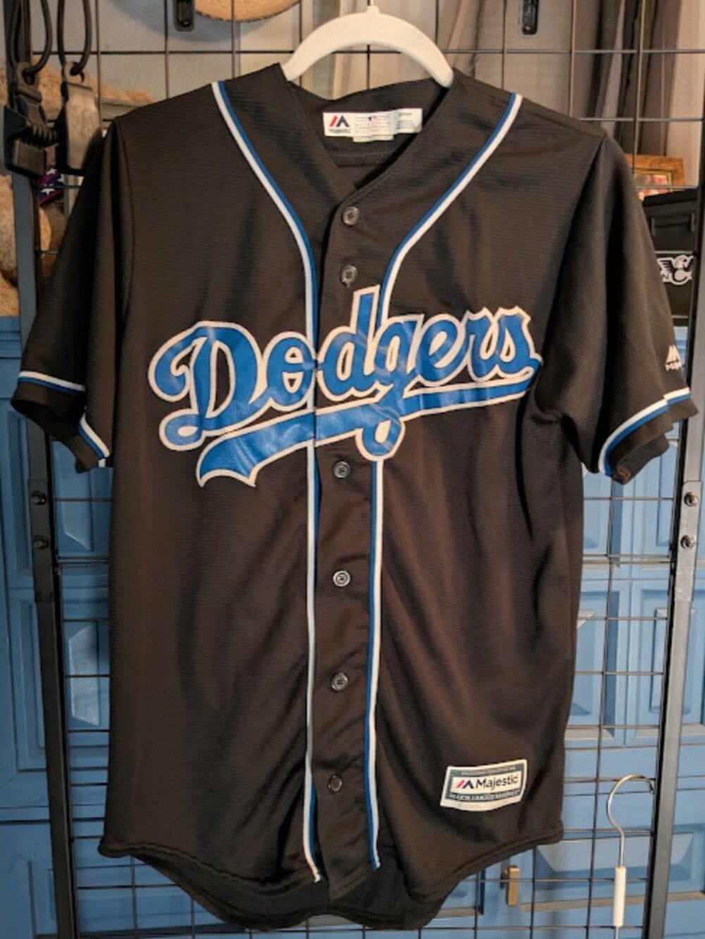 Genuine Majestic LOS ANGELES DODGERS Black Cool Base Jersey